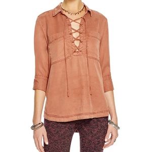 Free People Under Your Spell in Red Clay Blouse